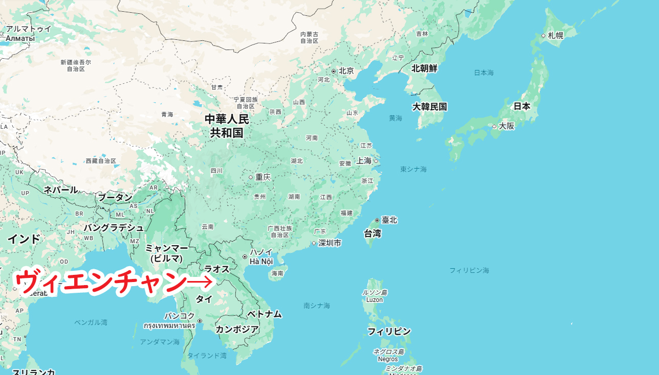 ヴィエンチャンの地図